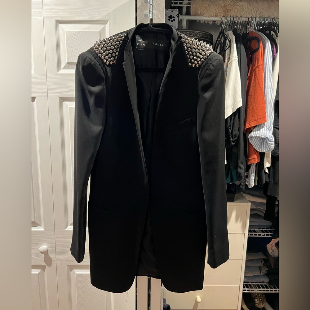 Zara Black Studded Blazer